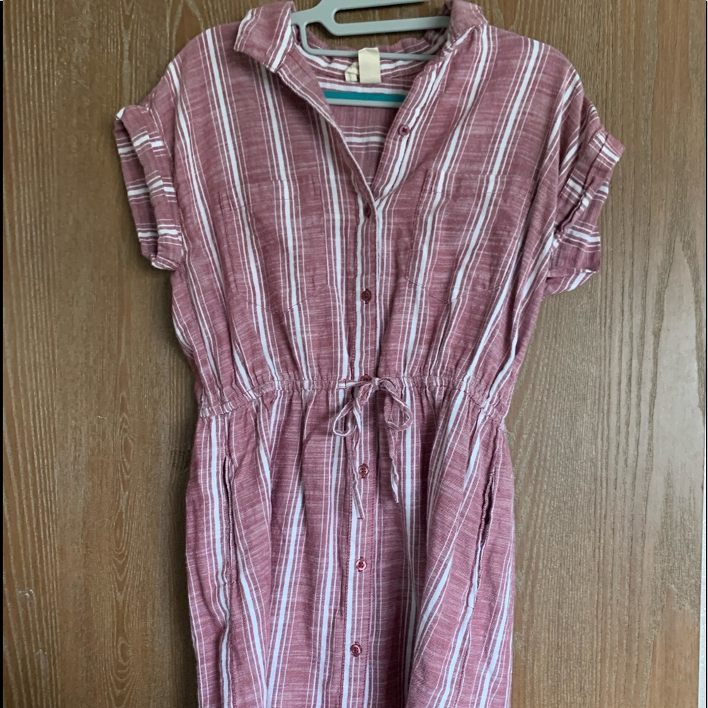 Red and white stripe dress